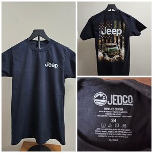 Jeep Black Tee with Graphic Back Men's Small